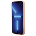 Kryt Guess CROCO Triangle Metal Logo iPhone 15 Pro - růžový
