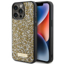 Kryt Guess RHINESTONE METAL LOGO iPhone 15 Pro – žlutý
