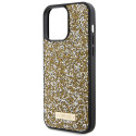 Kryt Guess RHINESTONE METAL LOGO iPhone 15 Pro – žlutý