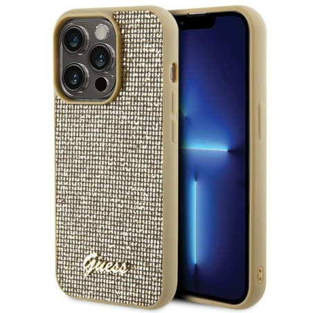 Kryt Guess DISCO METAL SCRIPT pro iPhone 15 Pro - zlatá