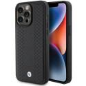 BMW kožené pouzdro Leather Diamond Pattern pro iPhone 15 Pro – černé