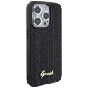 Kryt Guess DISCO METAL SCRIPT pro iPhone 15 Pro černý