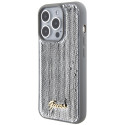 Kryt Guess Sequin Script Metal pro iPhone 15 Pro – stříbrná