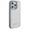 Kryt Guess Sequin Script Metal pro iPhone 15 Pro – stříbrná