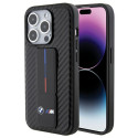 BMW pouzdro Grip Stand Smooth & Carbon pro iPhone 15 Pro – černé
