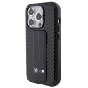 BMW pouzdro Grip Stand Smooth & Carbon pro iPhone 15 Pro – černé