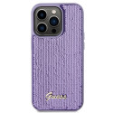 Kryt Guess Sequin Script Metal iPhone 15 Pro - fialová