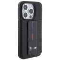 BMW Grip Stand Smooth & Perforated kryt pro iPhone 15 Pro – černý