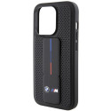 BMW Grip Stand Smooth & Perforated kryt pro iPhone 15 Pro – černý