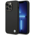 BMW silikonové pouzdro Metal Logo pro iPhone 15 Pro – černé