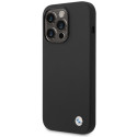 BMW silikonové pouzdro Metal Logo pro iPhone 15 Pro – černé
