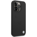 BMW silikonové pouzdro Metal Logo pro iPhone 15 Pro – černé