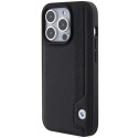 BMW kožené pouzdro Leather Blue Dots pro iPhone 15 Pro Max – černé