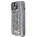 Kryt Guess SEQUIN SCRIPT Metal iPhone 15 – stříbrná