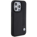 BMW kožené pouzdro Leather Blue Dots pro iPhone 15 Pro Max – černé