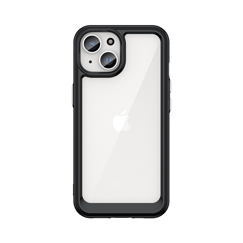 AG PREMIUM Zesílené pouzdro s pružným rámem pro iPhone 15 Plus Outer Space - černé