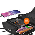 CHOETECH SC001 Solární (fotovoltaická) nabíječka s 2x USB a výkonem 19W, černá