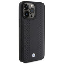 BMW kožené pouzdro Leather Diamond Pattern pro iPhone 15 Pro Max – černé