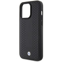 BMW kožené pouzdro Leather Diamond Pattern pro iPhone 15 Pro Max – černé