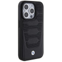 BMW pouzdro Leather Seats Pattern pro iPhone 15 Pro Max – černé