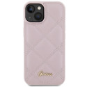 Kryt Guess Quilted Metal Logo pro iPhone 15 - růžový