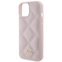 Kryt Guess Quilted Metal Logo pro iPhone 15 - růžový