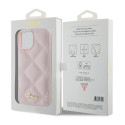 Kryt Guess Quilted Metal Logo pro iPhone 15 - růžový