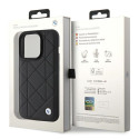 BMW kožené pouzdro Leather Quilted pro iPhone 15 Pro Max – černé
