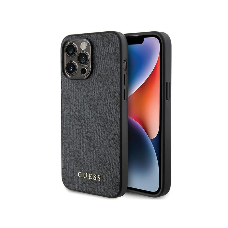Kryt Guess 4G METAL GOLD Logo pro iPhone 15 Pro Max - šedá