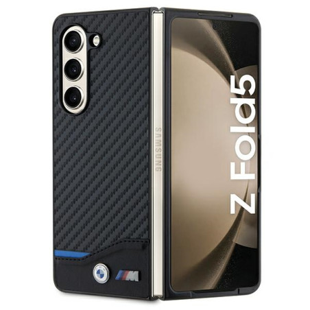 BMW kožené pouzdro Leather Carbon pro Samsung Galaxy Z Fold 5 – černé