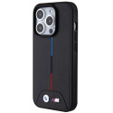 BMW Quilted Tricolor MagSafe kryt pro iPhone 15 Pro – černý