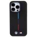 BMW Quilted Tricolor MagSafe kryt pro iPhone 15 Pro – černý