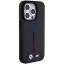 BMW Quilted Tricolor MagSafe kryt pro iPhone 15 Pro – černý