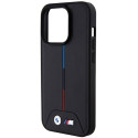 BMW Quilted Tricolor MagSafe kryt pro iPhone 15 Pro – černý