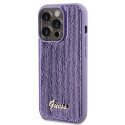 Kryt Guess SEQUIN SCRIPT METAL pro iPhone 15 Pro Max – fialová