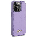 Kryt Guess SEQUIN SCRIPT METAL pro iPhone 15 Pro Max – fialová