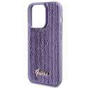 Kryt Guess SEQUIN SCRIPT METAL pro iPhone 15 Pro Max – fialová