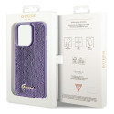 Kryt Guess SEQUIN SCRIPT METAL pro iPhone 15 Pro Max – fialová