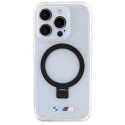 BMW pouzdro Ring Stand M Collection MagSafe pro iPhone 15 Pro – průhledné