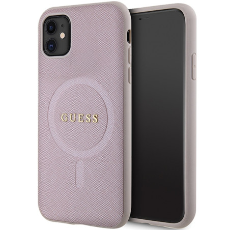Kryt Guess GUHMN61PSAHMCP iPhone 11 / XR - růžový MagSafe