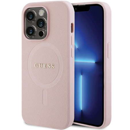 Pouzdro Guess GUHMP14XPSAHMCP iPhone 14 Pro Max MagSafe - růžová