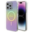 Kryt Guess IML Iridescent MagSafe pro iPhone 15 Pro - růžová