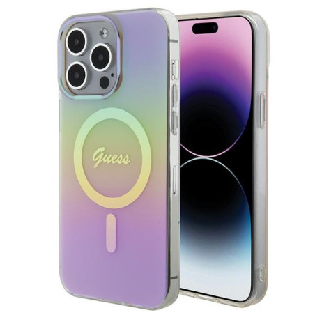 Kryt Guess IML Iridescent MagSafe pro iPhone 15 Pro - růžová