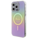 Kryt Guess IML Iridescent MagSafe pro iPhone 15 Pro - růžová