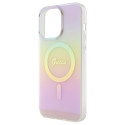 Kryt Guess IML Iridescent MagSafe pro iPhone 15 Pro - růžová