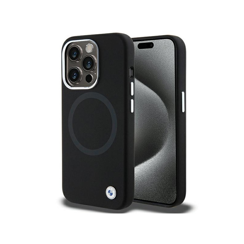 BMW MagSafe pouzdro Signature Liquid Silicone pro iPhone 15 Pro Max – černé