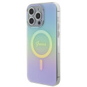 Kryt GUESS IML IRIDESCENT MagSafe pro iPhone 15 Pro - tyrkysová