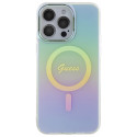 Kryt GUESS IML IRIDESCENT MagSafe pro iPhone 15 Pro - tyrkysová
