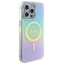 Kryt GUESS IML IRIDESCENT MagSafe pro iPhone 15 Pro - tyrkysová