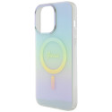 Kryt GUESS IML IRIDESCENT MagSafe pro iPhone 15 Pro - tyrkysová
